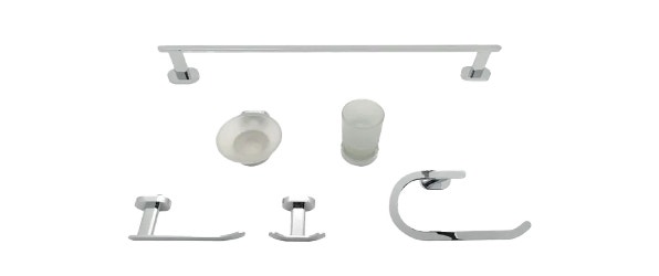 Listo de set de accesorios para baño marca akua